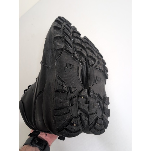 Nike Manoa Leather Boots Triple Black Mens Size 9 Sneaker Shoes 454350-003 - Picture 5 of 5